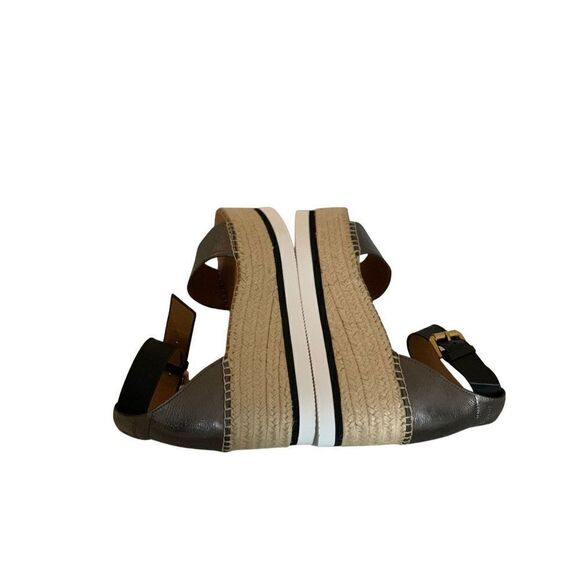 See By Chloe Women's Metallic Glyn Espadrille Wedge Platform Sandals Size 40 - Picture 2 of 5
